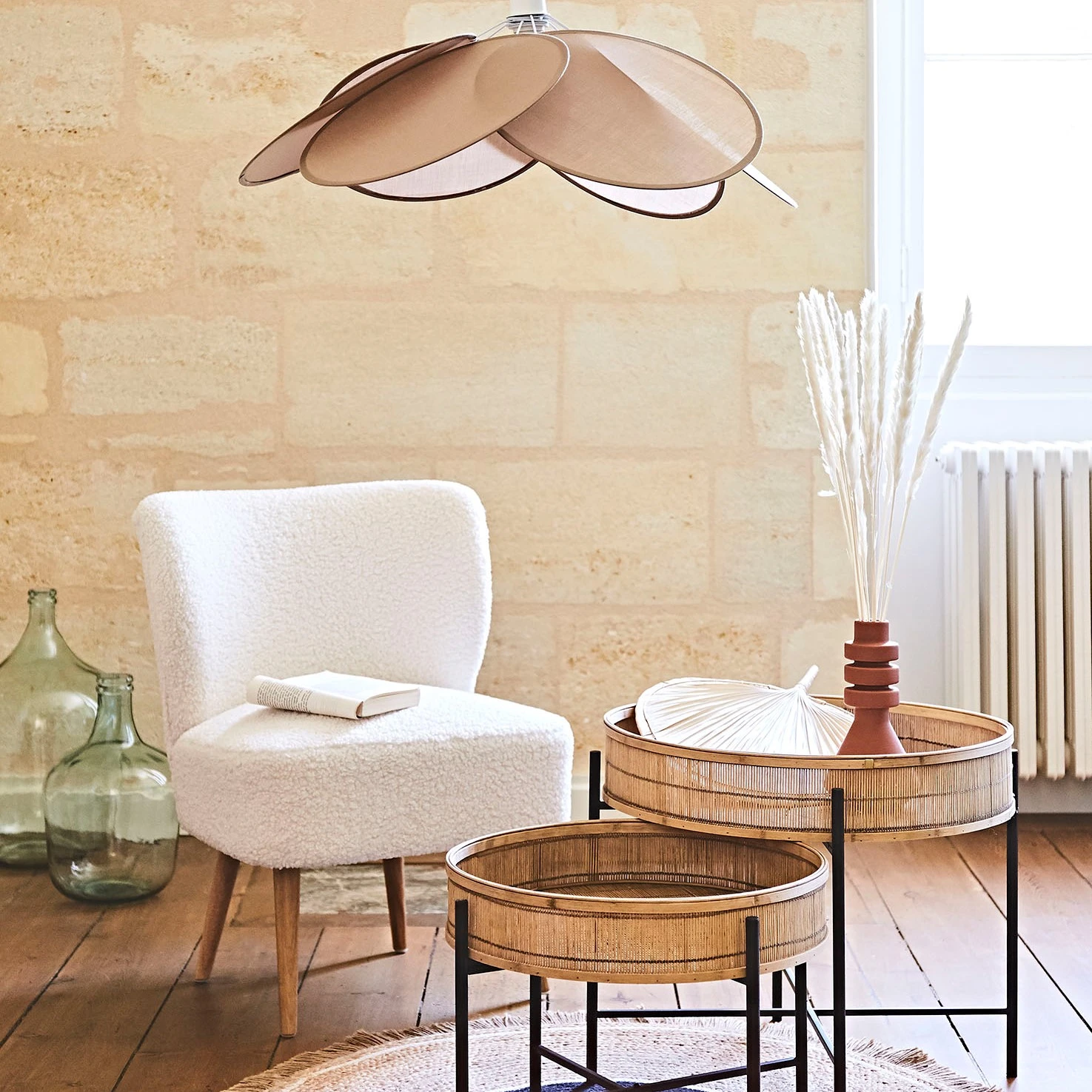 SEMA DESIGN Fauteuil Bouclette Blanc Crème - Elément 4 SEMA DESIGN Fauteuil Bouclette Blanc Crème - Elément – Image 2