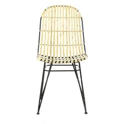 Zago Chaise En Rotin Naturel Et Metal - KUBU