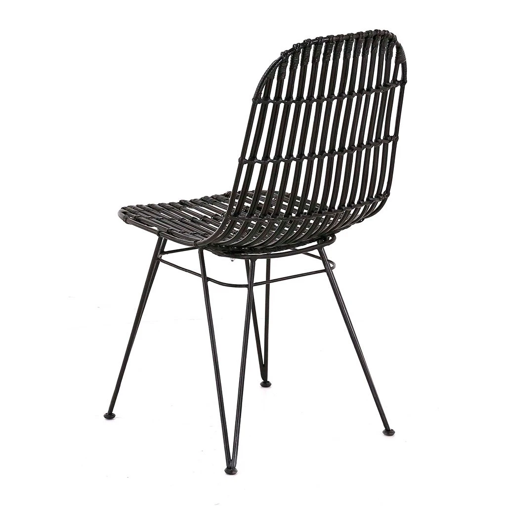 Zago Chaise En Rotin Naturel Et Metal Noir - KUBU 6 Zago Chaise En Rotin Naturel Et Metal Noir - KUBU – Image 4