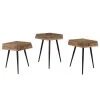 Zago Tables Basses Gigognes (x 3) En Teck Et Métal Hexagonales - WOODY -Sema Design Boutique 100321 FRN01 WEB