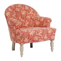 Comptoir De Famille Fauteuil Crapaud Floral En Coton Rouge Et Pin - Margot 11 Comptoir De Famille Fauteuil Crapaud Floral En Coton Rouge Et Pin - Margot -Sema Design Boutique 136290 DET01 WEB