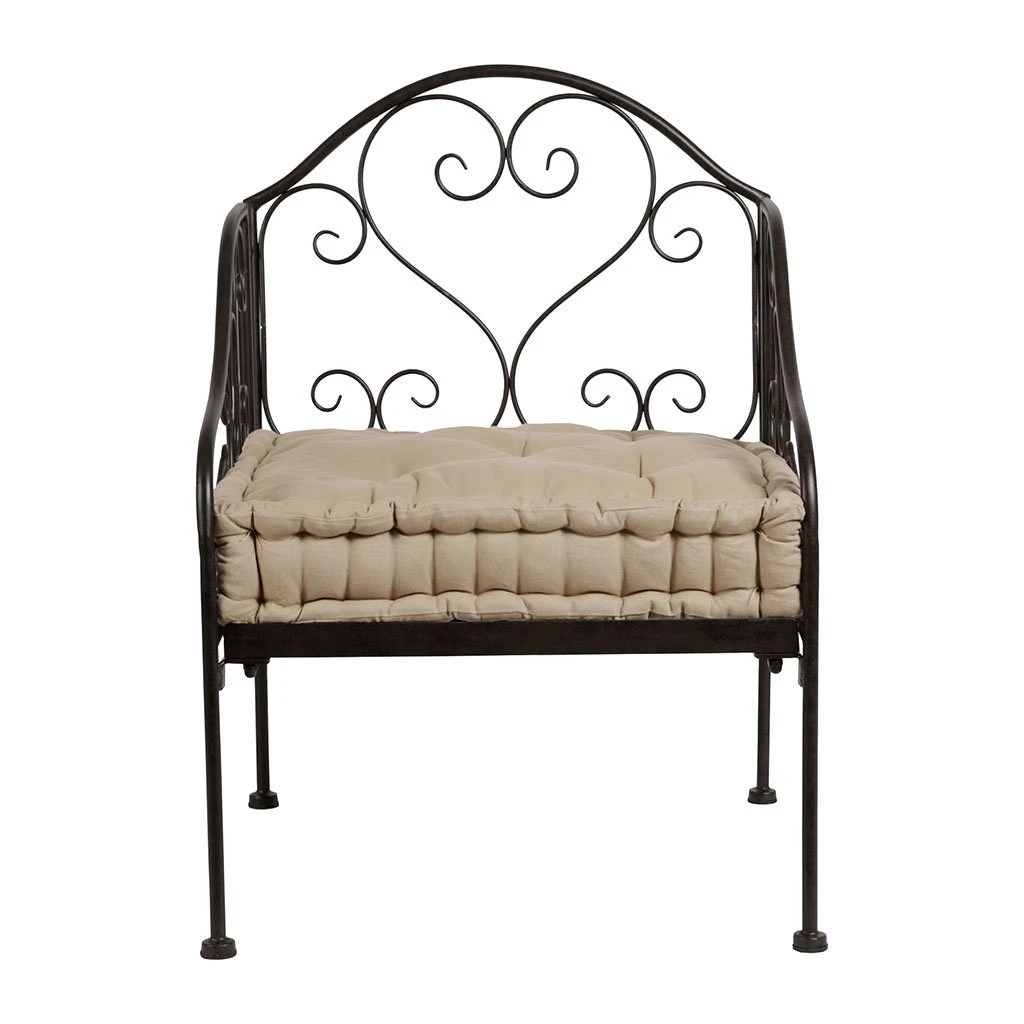 Comptoir De Famille Fauteuil Brun En Fer Forge - Volute 4 Comptoir De Famille Fauteuil Brun En Fer Forge - Volute – Image 2