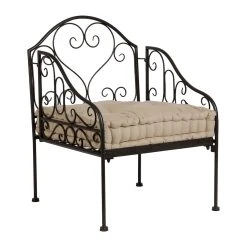 Comptoir De Famille Fauteuil Brun En Fer Forge - Volute 9 Comptoir De Famille Fauteuil Brun En Fer Forge - Volute -Sema Design Boutique 140280 DET02 WEB