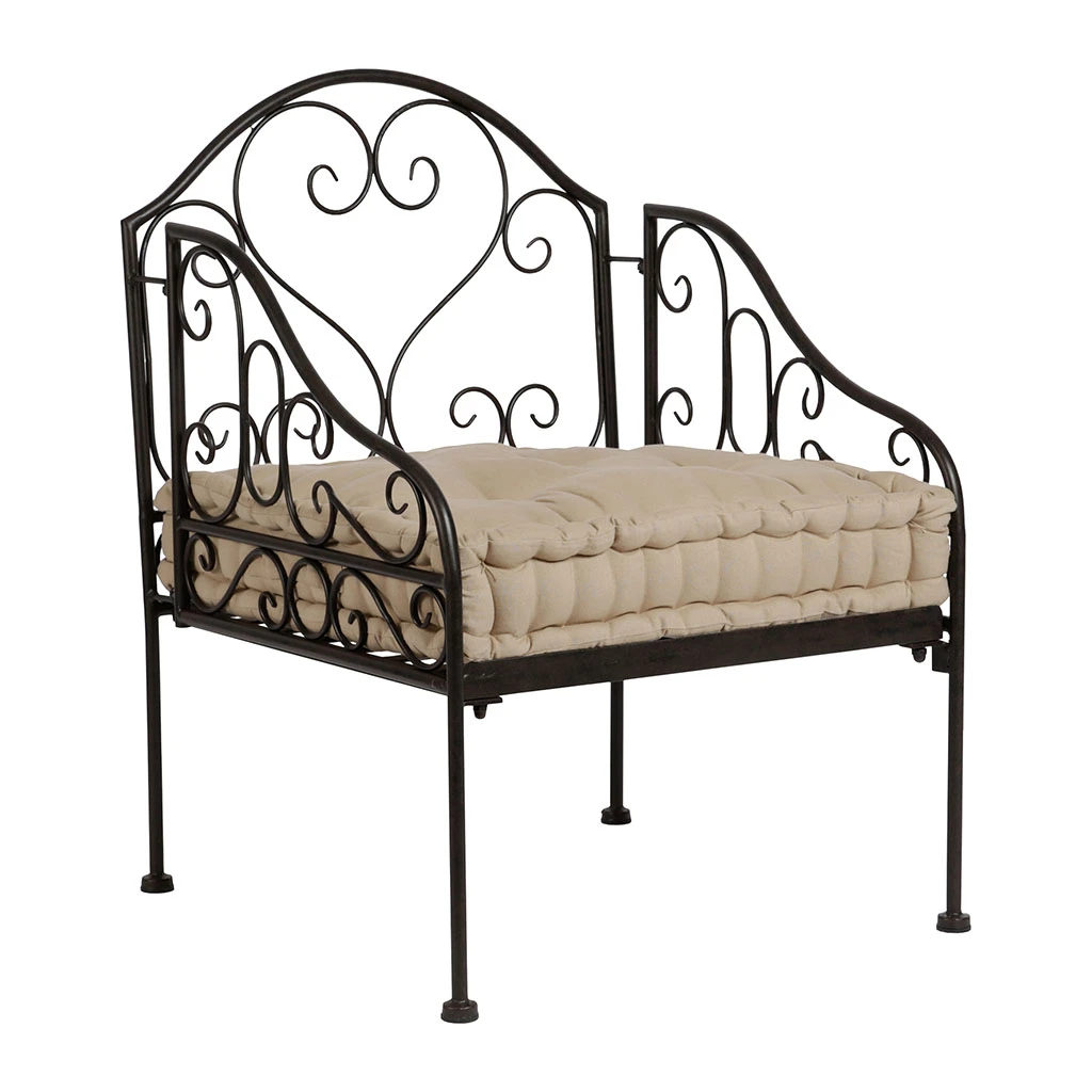 Comptoir De Famille Fauteuil Brun En Fer Forge - Volute 5 Comptoir De Famille Fauteuil Brun En Fer Forge - Volute – Image 3