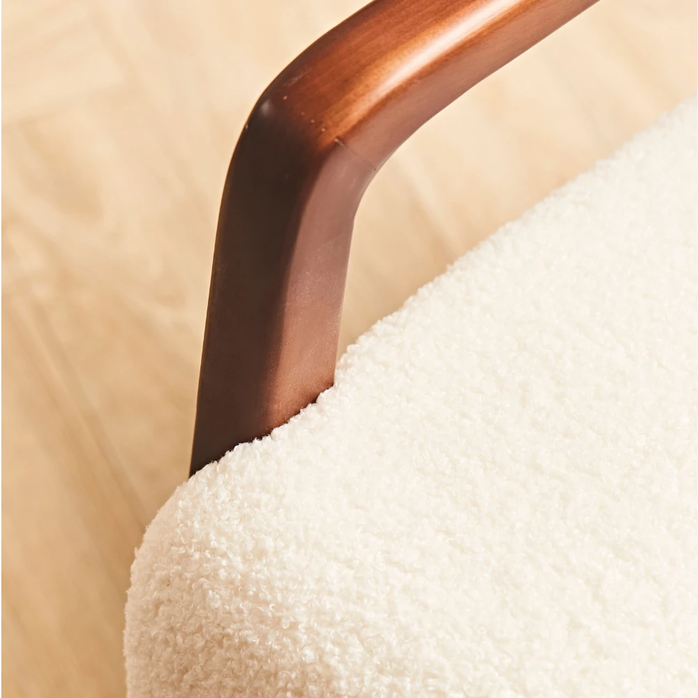 Zago Fauteuil En Bouclette écru Et Pin - Nala 8 Zago Fauteuil En Bouclette écru Et Pin - Nala – Image 6