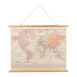 Comptoir De Famille Toile Monde Rose Et Orange