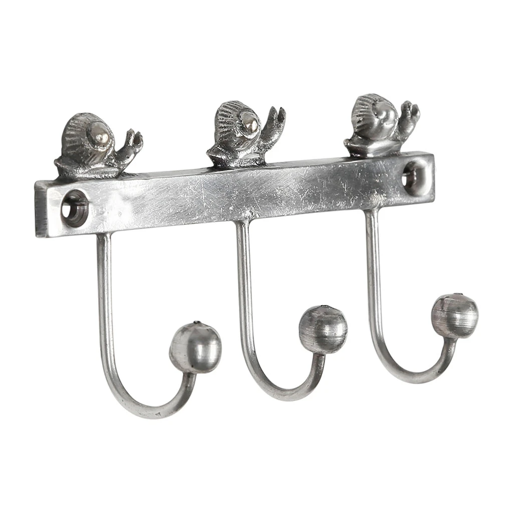 Comptoir De Famille Patere 3 Crochets Escargot Argenté 10x6x2cm Laiton 4 Comptoir De Famille Patere 3 Crochets Escargot Argenté 10x6x2cm Laiton – Image 2