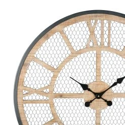 Comptoir De Famille Horloge Murale Naturel Et Fer Noir D72cm - Atelier -Sema Design Boutique 201494 DET02 WEB