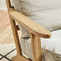 Côté Table Fauteuil En Coton Gris Et Chêne - Laureli 10 Côté Table Fauteuil En Coton Gris Et Chêne - Laureli -Sema Design Boutique 24188 32402 situ02 web