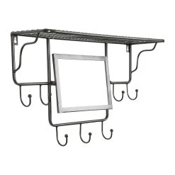 Côté Table Miroir Porte Manteau Indus Noir En Fer