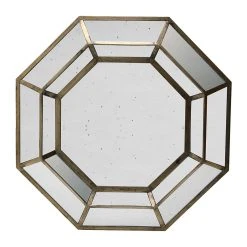 Côté Table Miroir Octogonal Antique Bronze En Fer