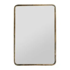 Côté Table Miroir Doré Patiné En Fer - Aziru