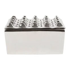 Côté Table Cendrier Riva Gris, Argent En Aluminium