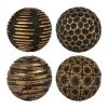 Côté Table Boules Décorative X4 Wouri Doré Et Noir