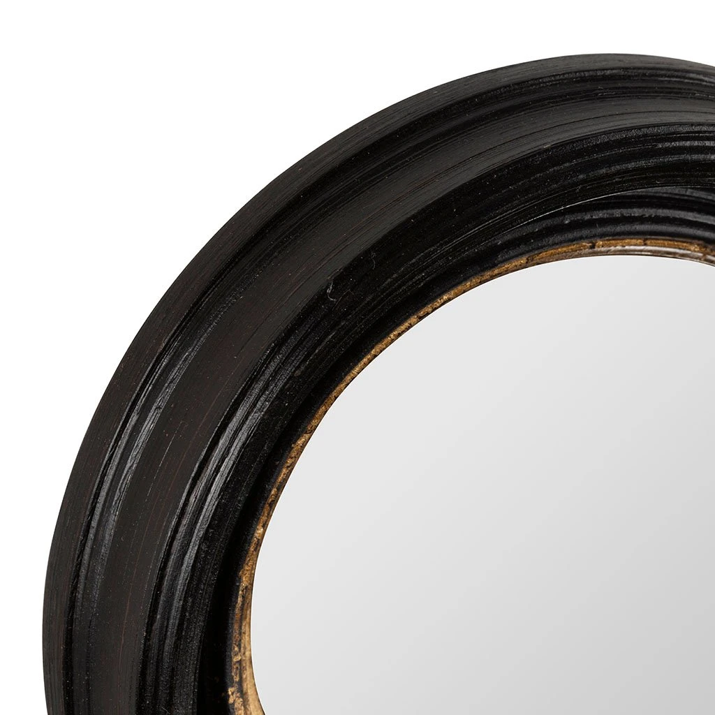 Côté Table Miroir Rond Noir Et Dore D21cm En Résine - Aureol 4 Côté Table Miroir Rond Noir Et Dore D21cm En Résine - Aureol – Image 2