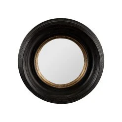 Côté Table Miroir Rond Oeil De Sorciere Noir Et Doré D16cm - Aureol