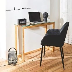 Home Déco Factory Chaise Avec Accoudoir En Velours Cotelé Noir - Julia -Sema Design Boutique 3605d amb rentree2021 1612 hd