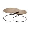 Côté Table Table Basse Gigogne Ronde (lot De 2) En Fer Doré - Félia