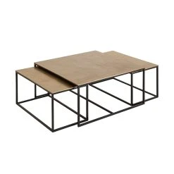 Côté Table Table Basse Gigogne (lot De 3) En Fer Doré - Félia