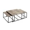 Côté Table Table Basse Gigogne (lot De 3) En Fer Argenté - Félia