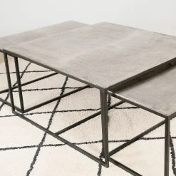 Côté Table Table Basse Gigogne (lot De 3) En Fer Argenté - Félia 11 Côté Table Table Basse Gigogne (lot De 3) En Fer Argenté - Félia -Sema Design Boutique 36481 SITU05 WEB