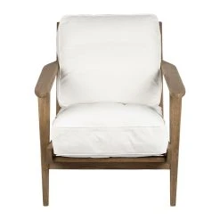 Côté Table Fauteuil En Coton Blanc Et Chêne - Laureli