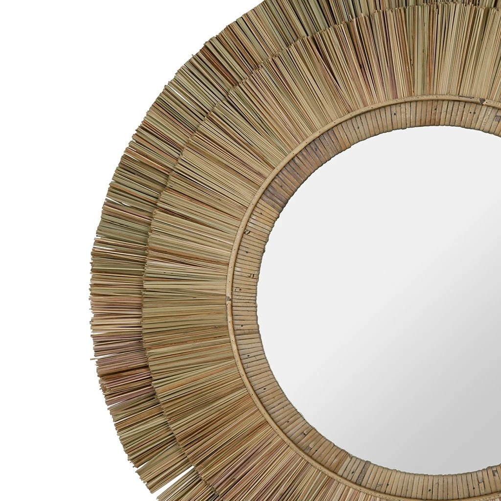 Côté Table Miroir Dony Naturel D76cm En Paille 4 Côté Table Miroir Dony Naturel D76cm En Paille – Image 2
