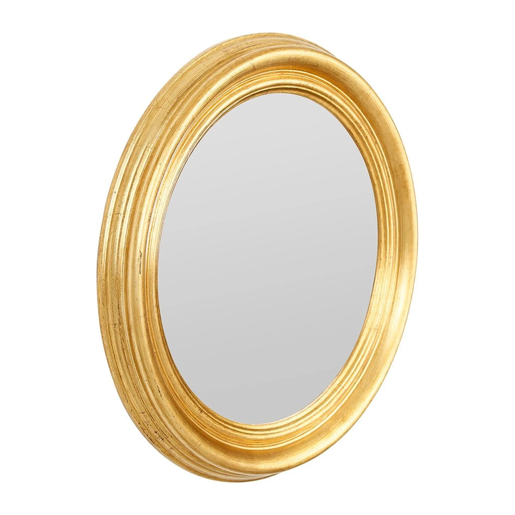 Côté Table Miroir Rond DoréD46cm -Drachma 4 Côté Table Miroir Rond DoréD46cm -Drachma – Image 2