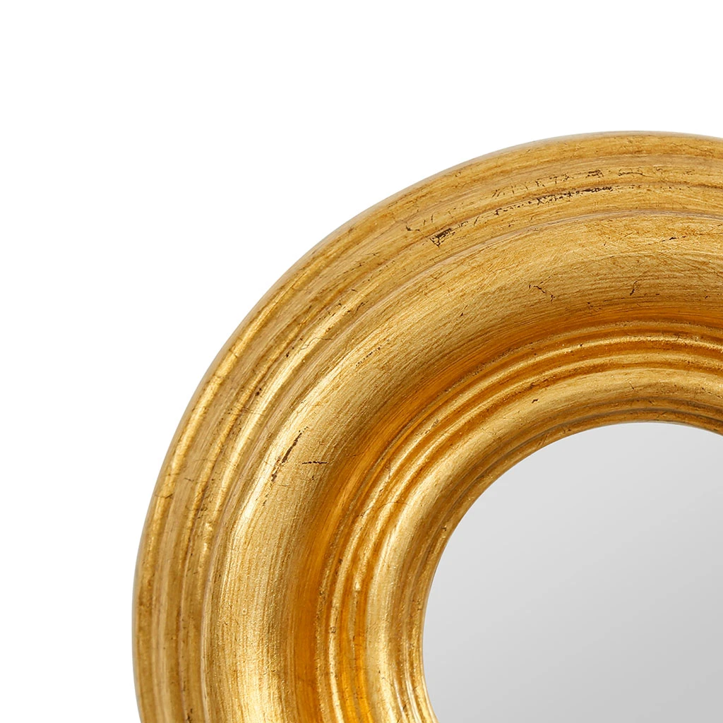 Côté Table Miroir Rond Doré D21cm -Drachma 5 Côté Table Miroir Rond Doré D21cm -Drachma – Image 3