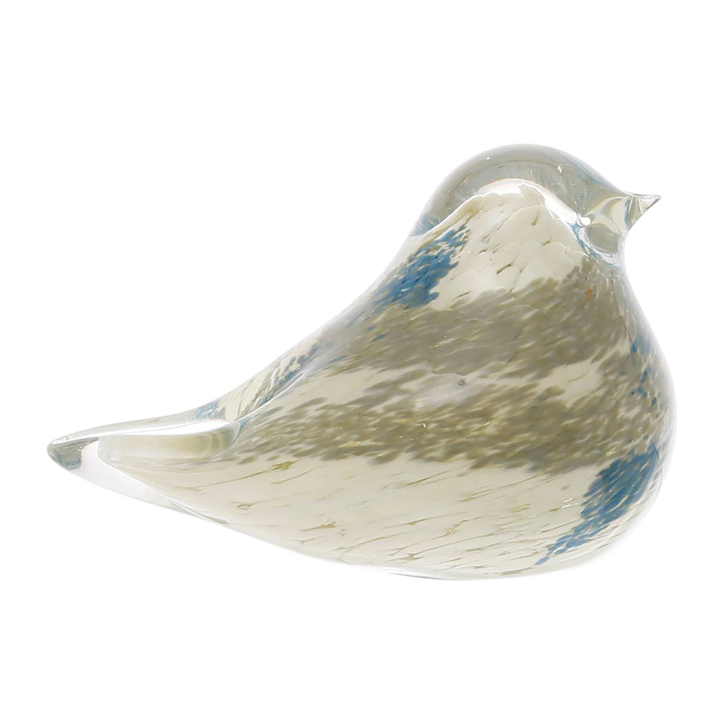 Côté Table Presse-papier Moineau Serin Ivoire Et Bleu En Verre 3 Côté Table Presse-papier Moineau Serin Ivoire Et Bleu En Verre