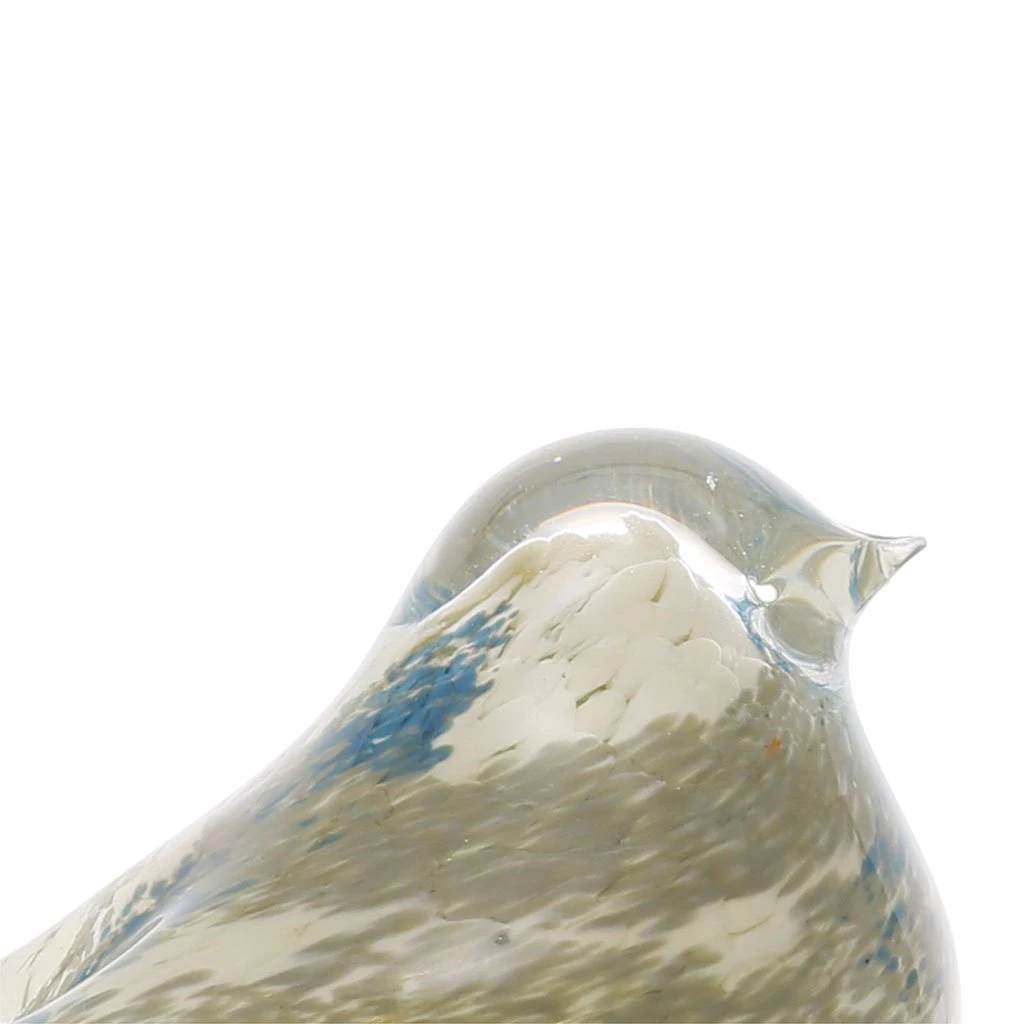 Côté Table Presse-papier Moineau Serin Ivoire Et Bleu En Verre 4 Côté Table Presse-papier Moineau Serin Ivoire Et Bleu En Verre – Image 2