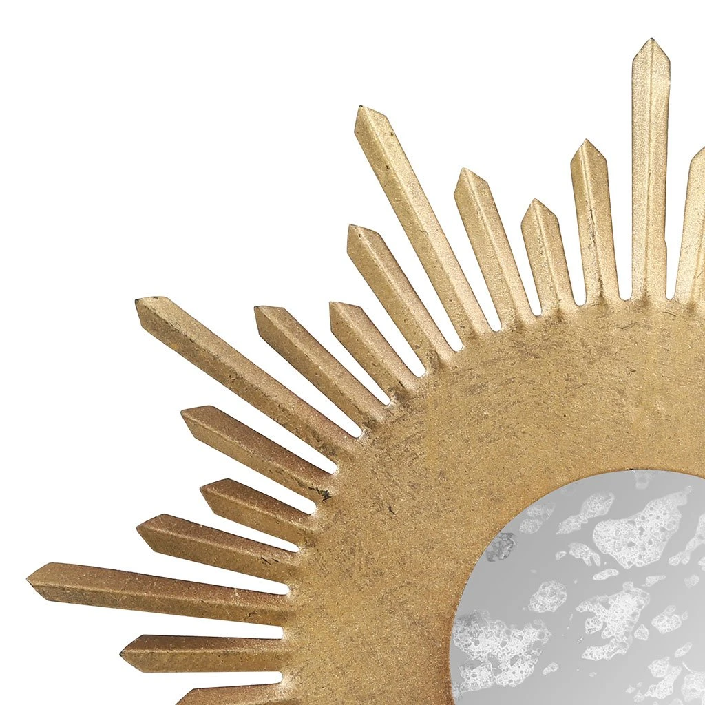 Côté Table Miroir Antique En Fer Doré D18cm - Aureol 4 Côté Table Miroir Antique En Fer Doré D18cm - Aureol – Image 2