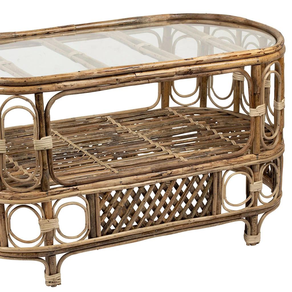 Jardin D'Ulysse Table Basse En Rotin Naturel Et Verre L91cm - Jardin D'hiver 4 Jardin D'Ulysse Table Basse En Rotin Naturel Et Verre L91cm - Jardin D'hiver – Image 2