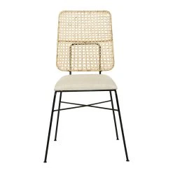 Jardin D'Ulysse Chaise Plan De Travail En Fer Et Roton Naturel - Stainsy