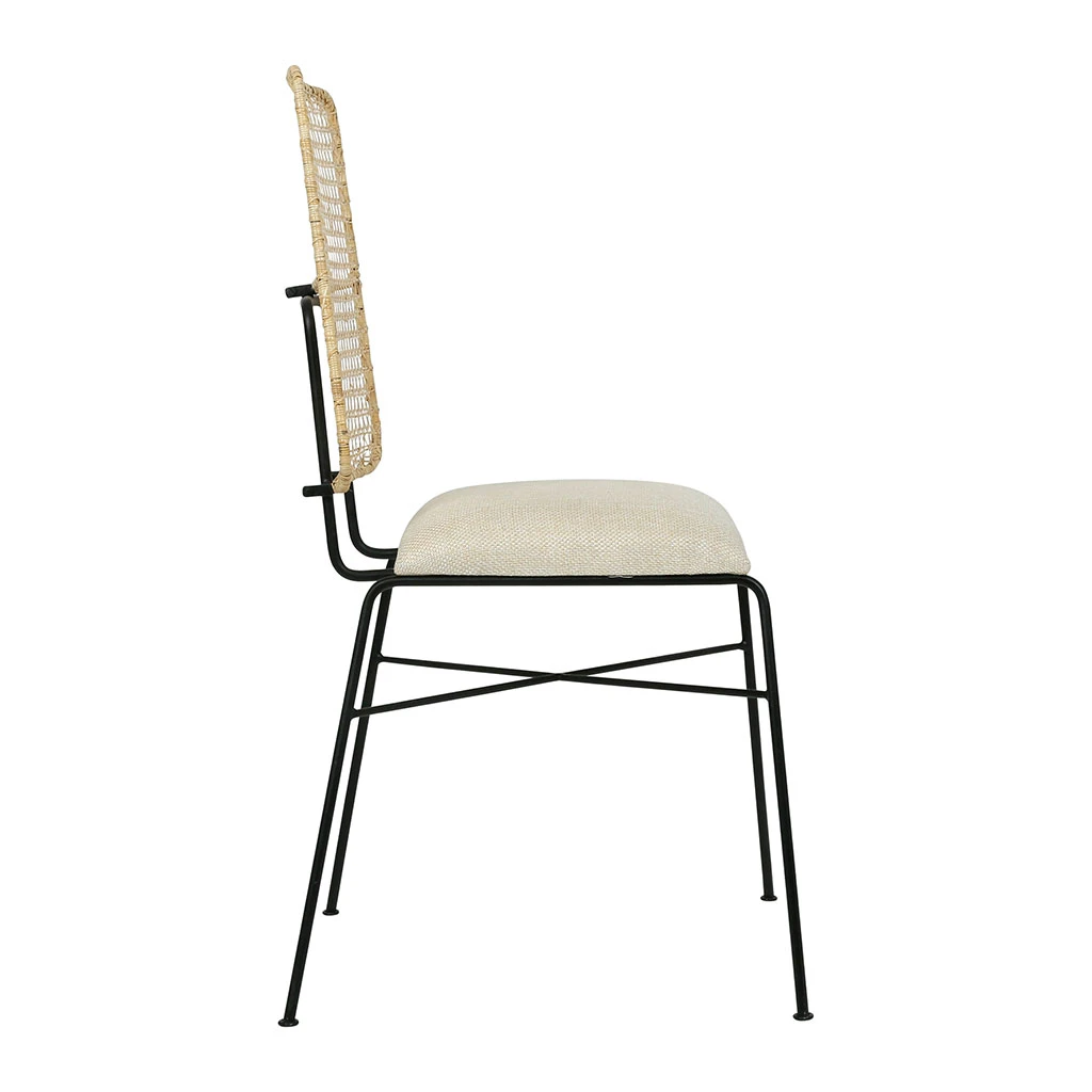 Jardin D'Ulysse Chaise Plan De Travail En Fer Et Roton Naturel - Stainsy 5 Jardin D'Ulysse Chaise Plan De Travail En Fer Et Roton Naturel - Stainsy – Image 3