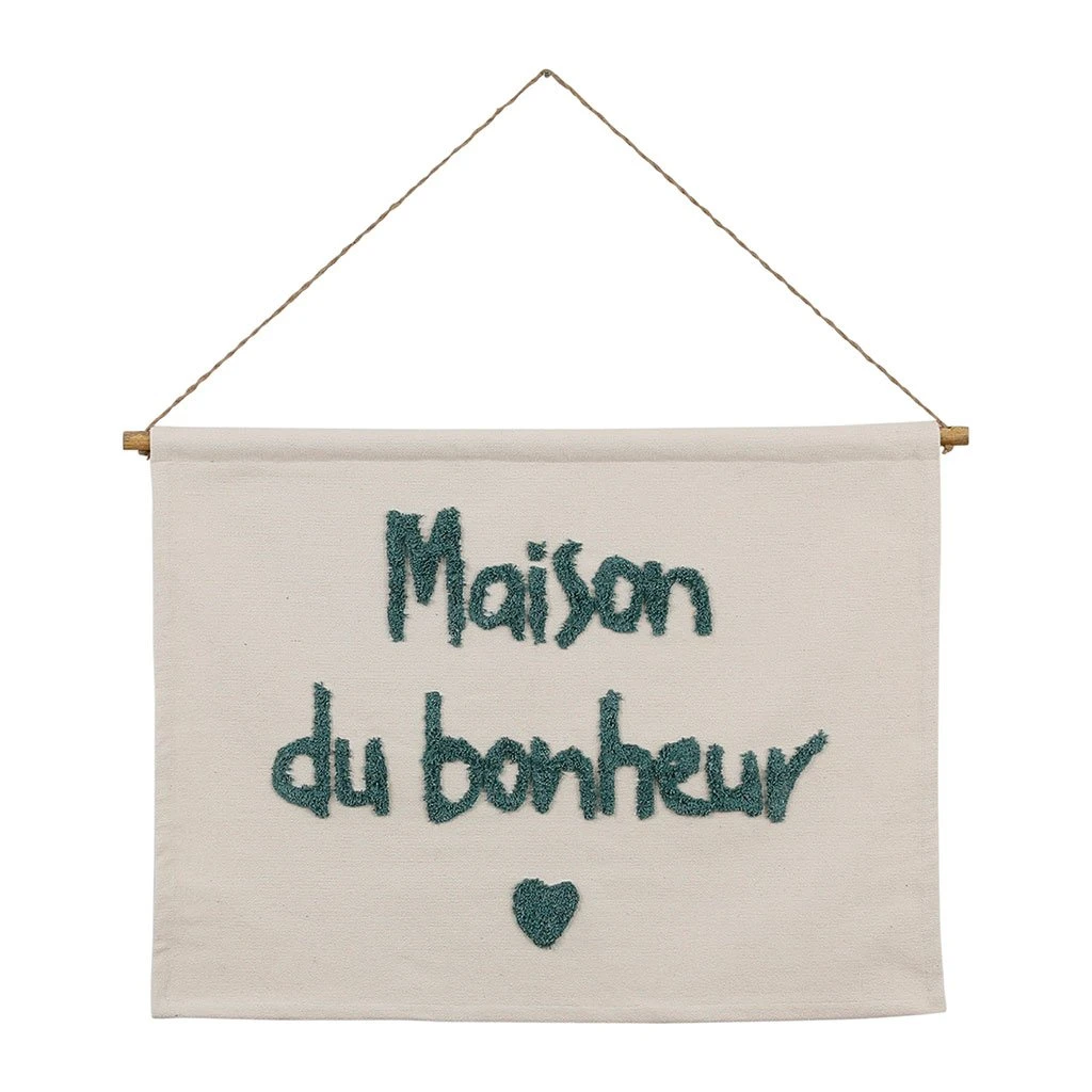 Jardin D'Ulysse Décoration Murale Tuftée écru Et Vert 80x60cm En Coton - Famille 3 Jardin D'Ulysse Décoration Murale Tuftée écru Et Vert 80x60cm En Coton - Famille