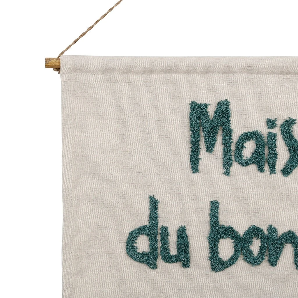 Jardin D'Ulysse Décoration Murale Tuftée écru Et Vert 80x60cm En Coton - Famille 4 Jardin D'Ulysse Décoration Murale Tuftée écru Et Vert 80x60cm En Coton - Famille – Image 2