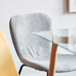 Home Déco Factory Chaise Salle à Manger En Velours Cotelé Gris - Giulia -Sema Design Boutique 54da9 amb fds rentree2021 25090 hdd