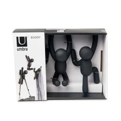 Umbra Crochet Mural Bonhomme Noir Buddy 12 Umbra Crochet Mural Bonhomme Noir Buddy -Sema Design Boutique 604415 FRN05 WEB