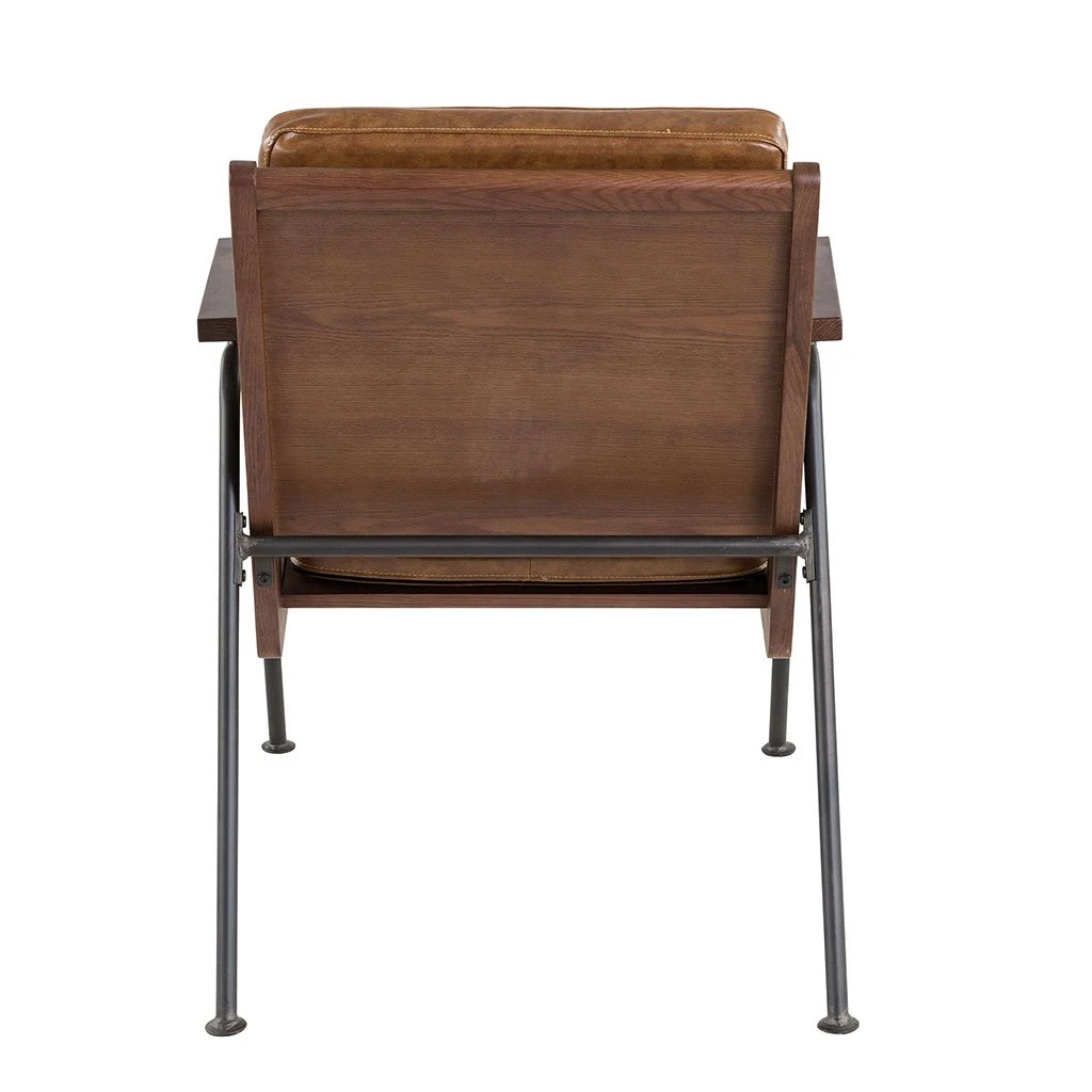 Zago Fauteuil Effet Cuir Marron Clair - Lewis 4 Zago Fauteuil Effet Cuir Marron Clair - Lewis – Image 2