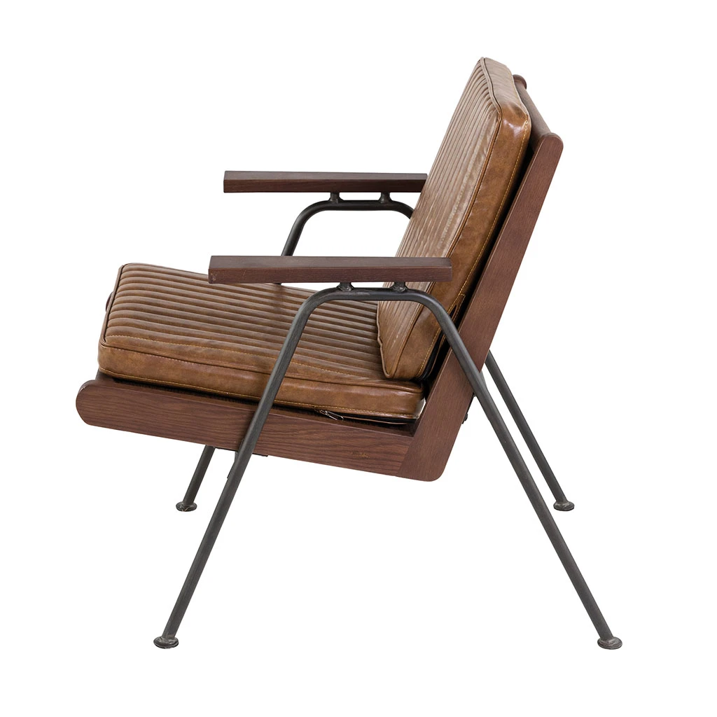 Zago Fauteuil Effet Cuir Marron Clair - Lewis 6 Zago Fauteuil Effet Cuir Marron Clair - Lewis – Image 4