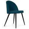 Opjet Chaise Salle à Manger En Velours Bleu Canard - Ingrid -Sema Design Boutique 608182 FRN01 WEB