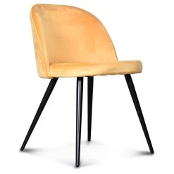 Opjet Chaise Salle à Manger En Velours Miel - Ingrid