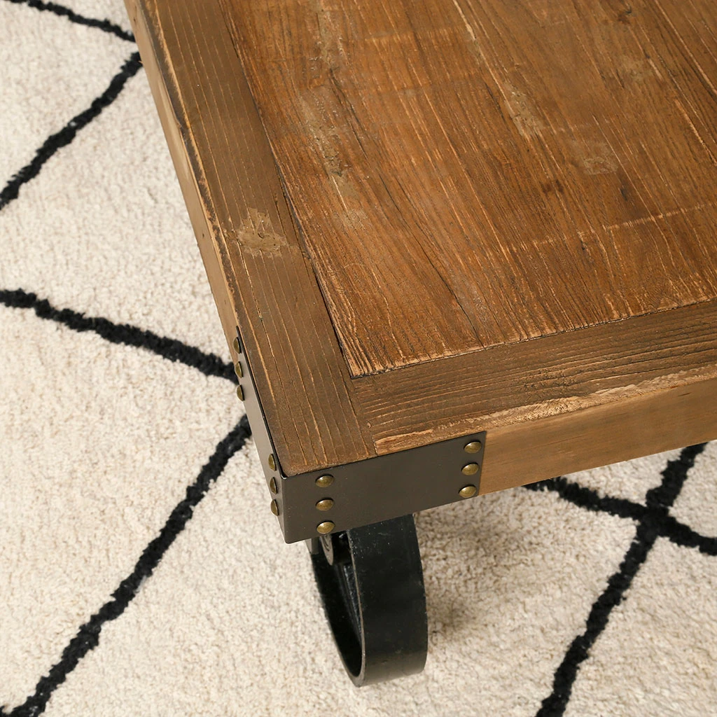 Casita Table Basse à Roulette En Bois Recyclé Et En Fer L111cm - Lucie 8 Casita Table Basse à Roulette En Bois Recyclé Et En Fer L111cm - Lucie – Image 6