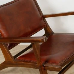 Casita Fauteuil En Teck Et Cuir Marron - Arlot 11 Casita Fauteuil En Teck Et Cuir Marron - Arlot -Sema Design Boutique 617262 SITU04 WEB