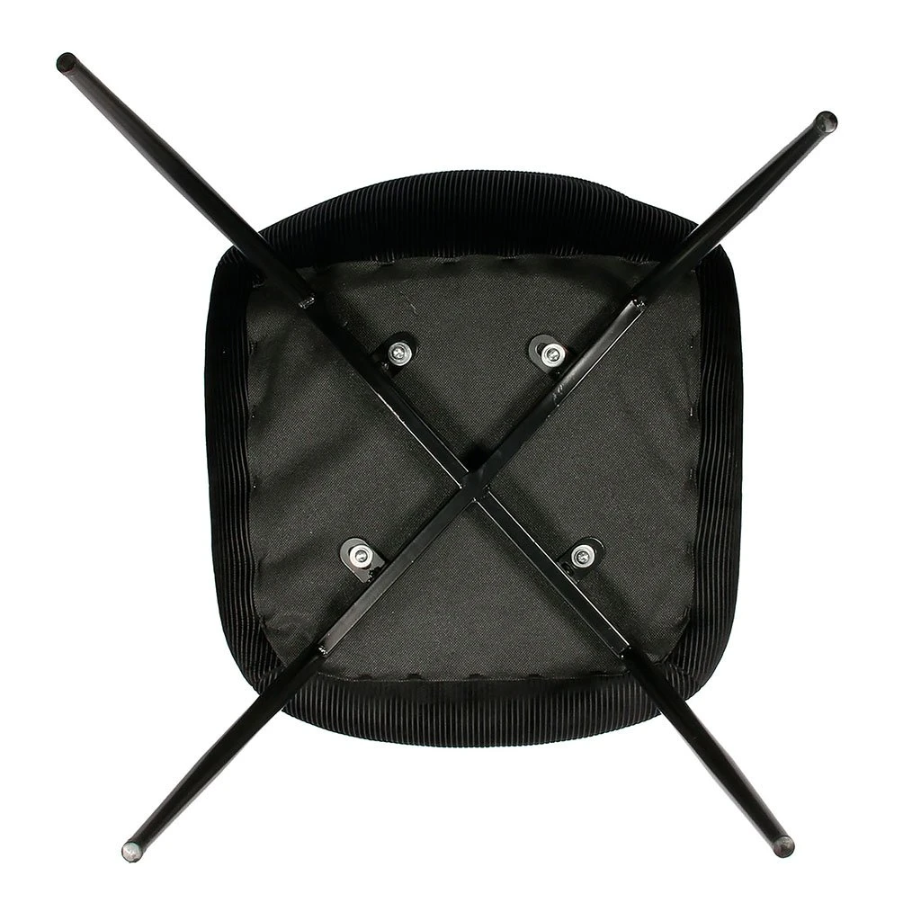 Home Déco Factory Chaise Salle à Manger En Velours Cotelé Noir - Giulia 6 Home Déco Factory Chaise Salle à Manger En Velours Cotelé Noir - Giulia – Image 4