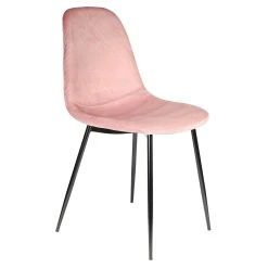 Home Déco Factory Chaise Salle à Manger En Velours Cotelé Rose - Giulia