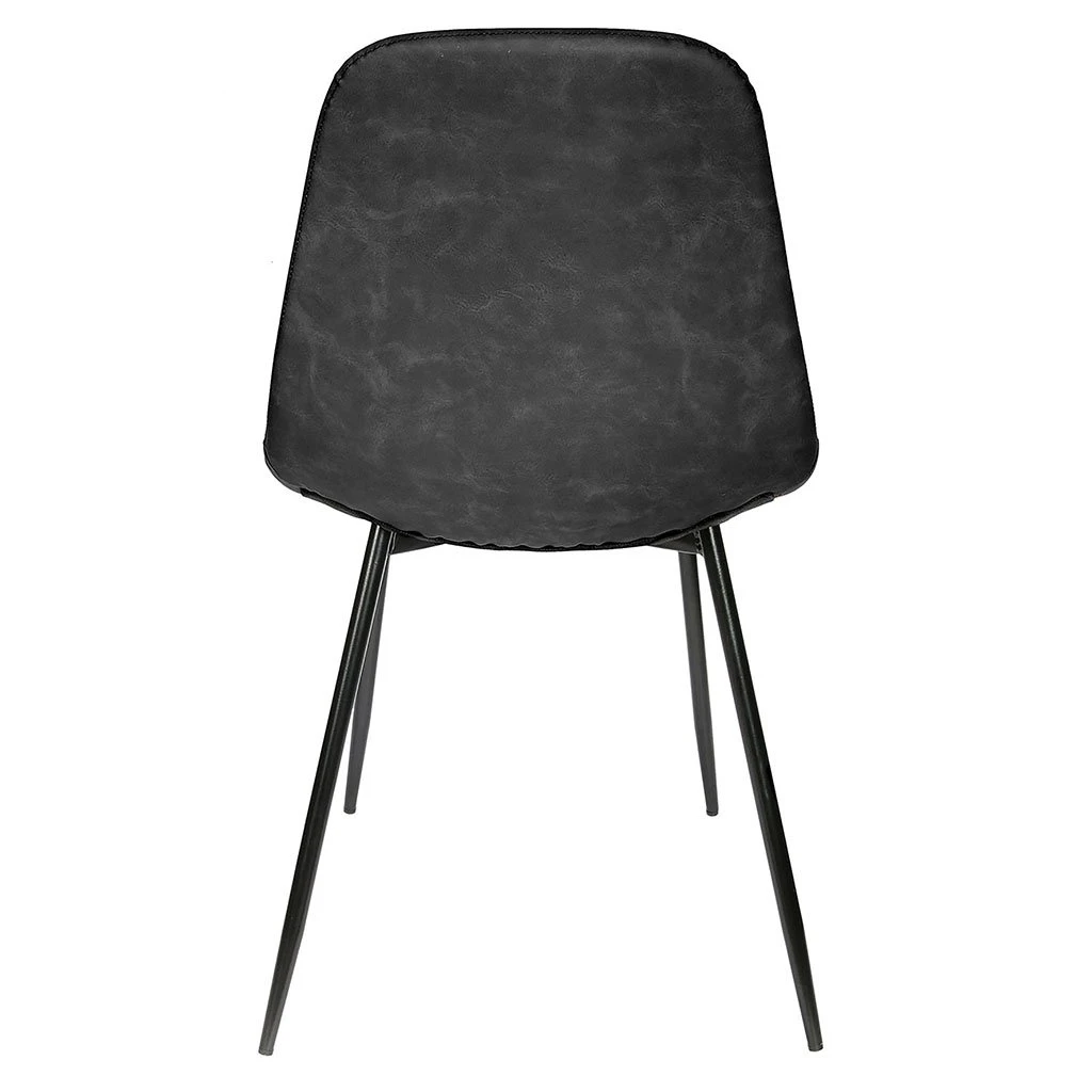 Home Déco Factory Chaise Salle à Manger Effet Cuir Noir - Amber 5 Home Déco Factory Chaise Salle à Manger Effet Cuir Noir - Amber – Image 3