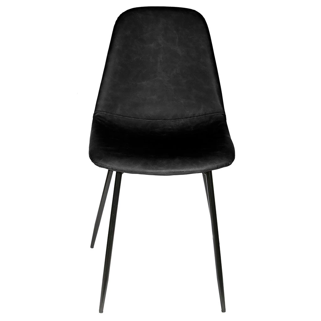 Home Déco Factory Chaise Salle à Manger Effet Cuir Noir - Amber 6 Home Déco Factory Chaise Salle à Manger Effet Cuir Noir - Amber – Image 4