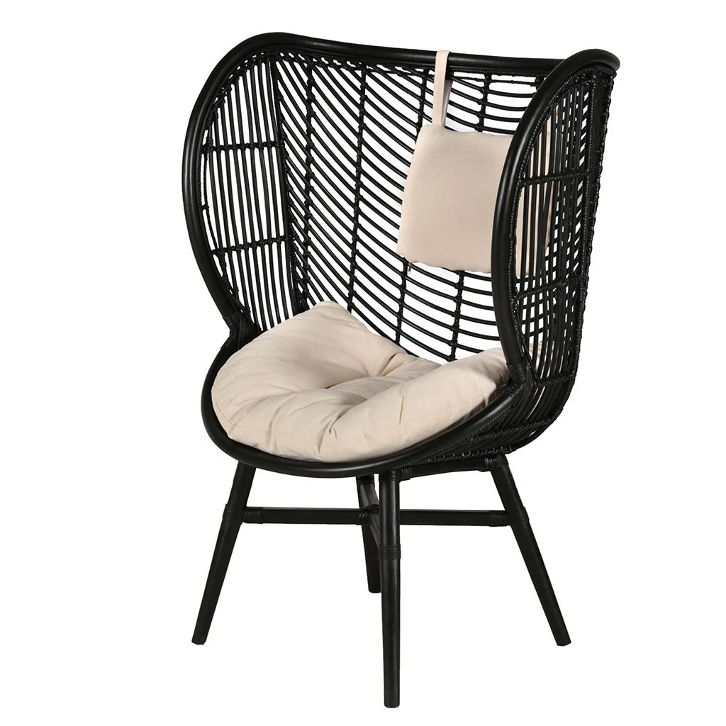 Zago Fauteuil Polo En Rotin Naturel Noir 4 Zago Fauteuil Polo En Rotin Naturel Noir – Image 2